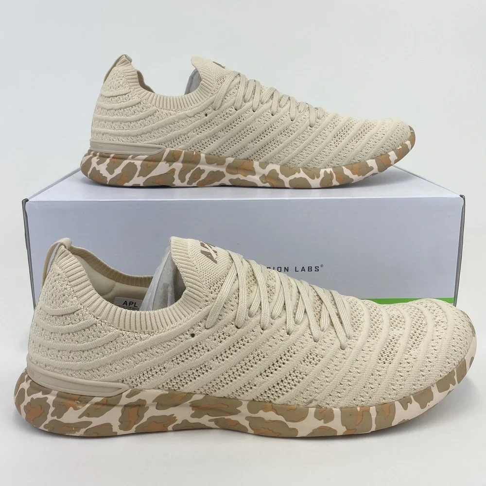 APL Techloom Wave Shoes Mens Size 13 Knit Running Sneakers Camo Leopard‎